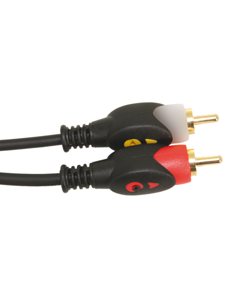 IBIZA CA3RR – Cordon audio avec 2 fiches RCA dorées vers 2 fiches RCA dorées - 3m