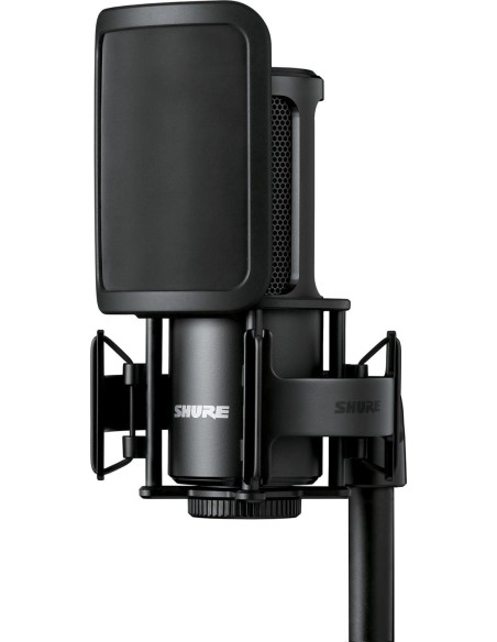 SHURE SM4-K-KIT – Micro de studio SM4 avec suspension et anti-pop et mallette