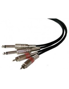 Câble 2 RCA mâles métal avec ressort de protection