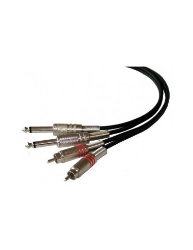 Câble 2 RCA mâles métal avec ressort de protection
