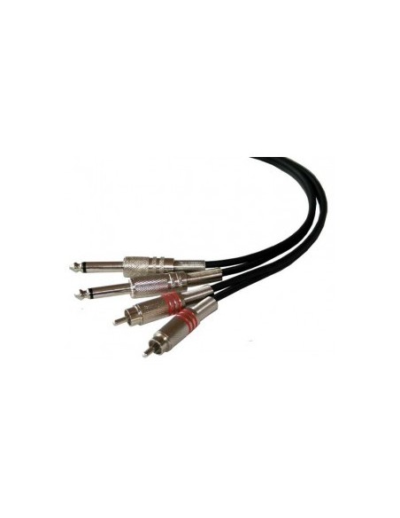 Câble 2 RCA mâles métal avec ressort de protection