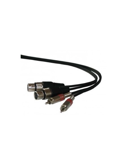 CM1.5RXF – Cable ou cordon 2 RCA mâles métal avec ressort de protection vers 2 XLR femelles