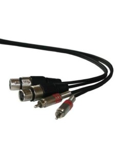 CM3RXF-2 – Cordon 2 RCA mâles métal avec ressort de protection vers 2 XLR femelles 3m