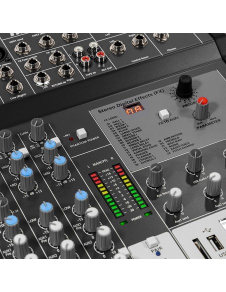 HPA PROMIX 12 UX – Console de mixage analogique 12 canaux avec USB, Bluetooth et DSP 24 effets – photo complémentaire 4