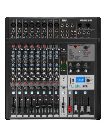 HPA PROMIX 10 UX – Console de mixage analogique 10 canaux avec USB, Bluetooth et DSP 24 effets – photo complémentaire 1