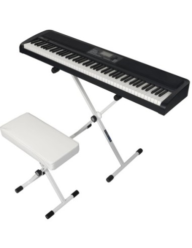 QUIKLOK KEYBUNDLE1-WH – Bundle blanc Stand clavier avec siège et casque – photo complémentaire 4