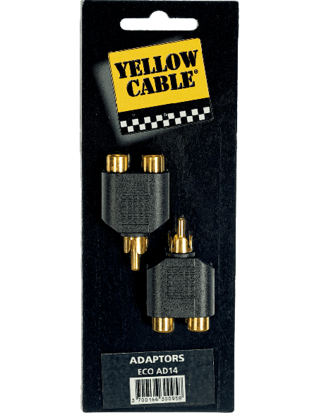 YELLOW CABLE AD14 – Adaptateur RCA mâle vers 2 RCA femelle (Vendu par 2 pièces) – photo complémentaire 1