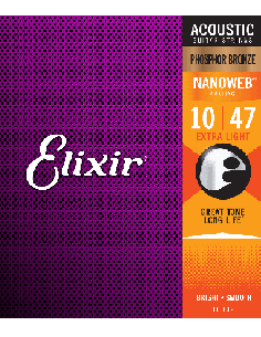 ELIXIR CEL 16002 JEUX – Extra Light 10-14-23-30-39-47 avec revêtement Cordes pour guitare acoustique 2