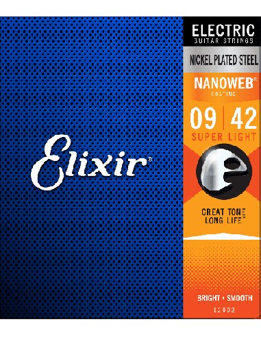 ELIXIR CEL 12002 JEUX – Super Light 09-11-16-24-32-42 avec revêtement Cordes pour guitare – photo complémentaire 1