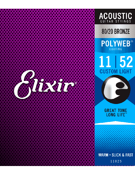 ELIXIR CEL 11025 JEUX – Custom Light polyweb 11-15-22-32-42-52 - Cordes pour guitare – photo complémentaire 1