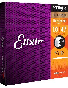 ELIXIR CEL 16002 JEUX – Extra Light 10-14-23-30-39-47 avec revêtement Cordes pour guitare acoustique