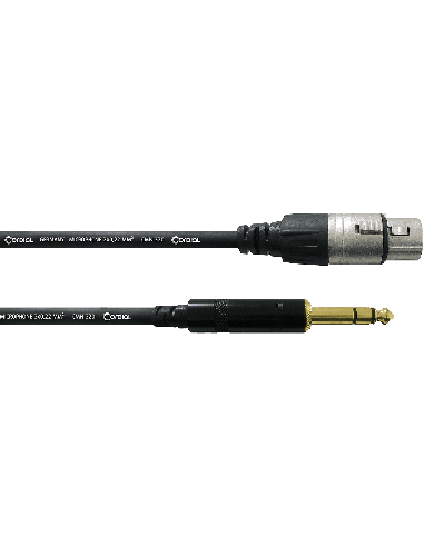 CORDIAL CFM1.5FV – Câble XLR femelle / Jack stéréo mâle 1.5m