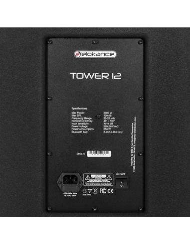 ELOKANCE TOWER 12 – Système colonne actif 3 voies 2000 W avec Bluetooth 5.3 et housses de – photo complémentaire 4