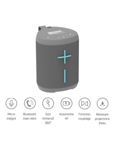 POWER ACOUSTICS GETONE 20 – Enceinte Nomade Bluetooth Compacte - Couleur Gris – photo complémentaire 3