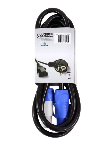 PLUGGER – câble d'alimentation powercon mâle - male 1.8m elite – photo complémentaire 1