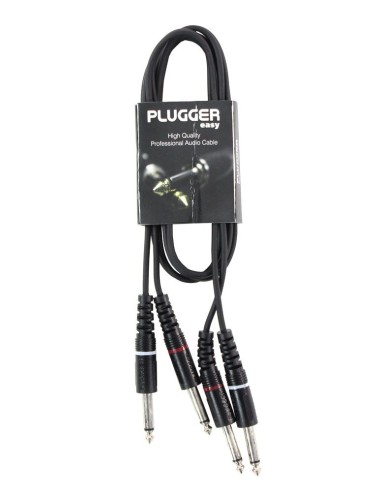 PLUGGER – Câble Bretelle Jack Mâle Mono 6.35mm - Jack Mâle Mono 6.35mm longueur 1.50m – photo complémentaire 1