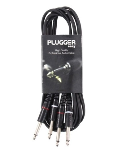 PLUGGER – Câble Bretelle Jack Mâle Mono 6.35mm - Jack Mâle Mono 6.35mm longueur 1.50m – photo complémentaire 3