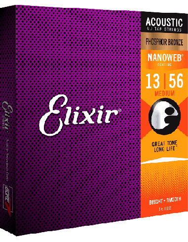 ELIXIR CEL 16102 – Jeux - Medium 13-17-26-35-45-56 Cordes pour guitare acoustique
