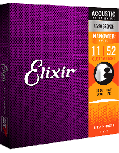 ELIXIR CEL 11027 JEUX – Custom Light 11-15-22-32-42-52 Cordes pour guitare acoustique