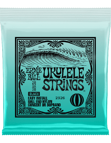 ERNIE BALL – CEB 2326 Jeux - Nylon noir à boule 28-32-40-28 pour ukulélé