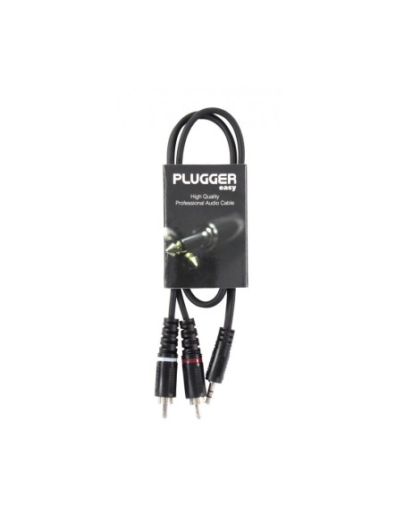 PLUGGER – Câble Y mini jack mâle stéréo - RCA mâle 0.60m Easy – photo complémentaire 1