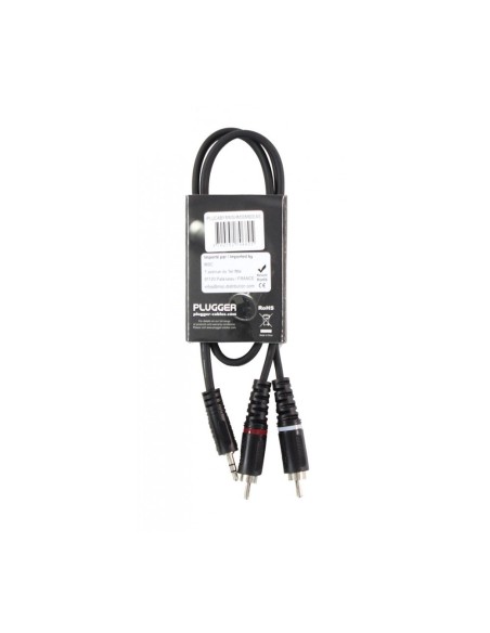 PLUGGER – Câble Y mini jack mâle stéréo - RCA mâle 0.60m Easy – photo complémentaire 2