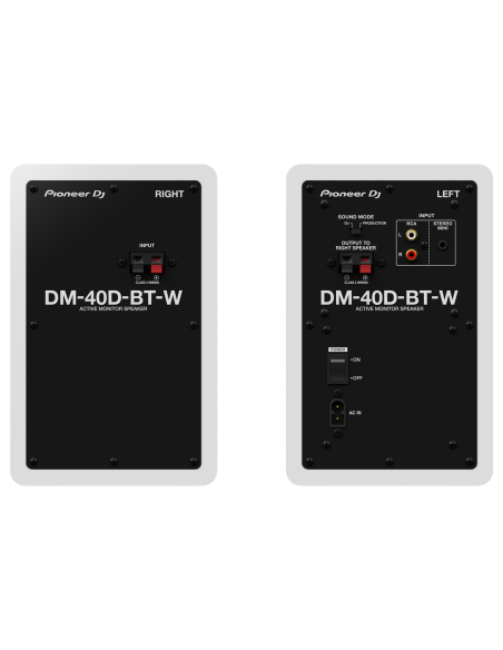 PIONEER DJ DM-40D-BT-W – Enceinte de monitoring Bluetooth (la paire) version blanche – photo complémentaire 2
