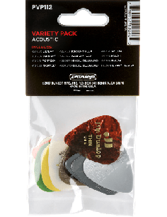 DUNLOP PVP112 – Médiator variety Pack Acoustic sachet de 12 2