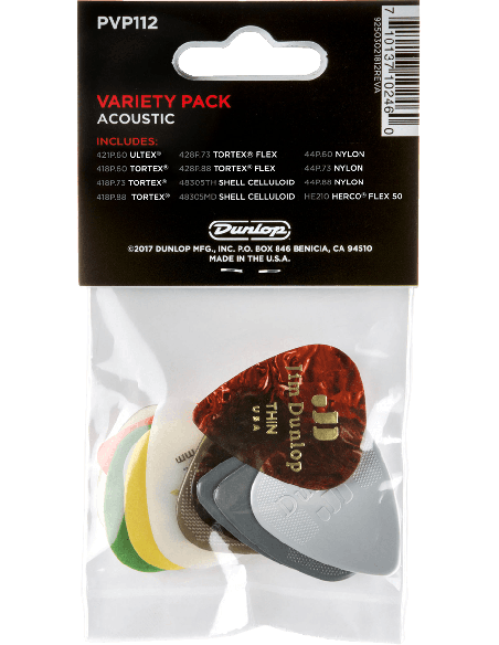 DUNLOP PVP112 – Médiator variety Pack Acoustic sachet de 12 – photo complémentaire 1