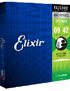 ELIXIR CEL 19002 JEUX – Super Light 09-11-16-24-32-42 avec revêtement Cordes pour guitare électrique
