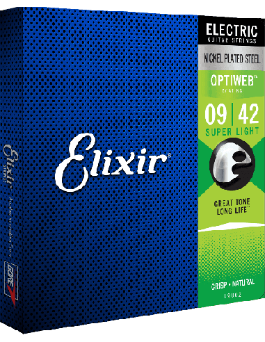 ELIXIR CEL 19002 JEUX – Super Light 09-11-16-24-32-42 avec revêtement Cordes pour guitare électrique