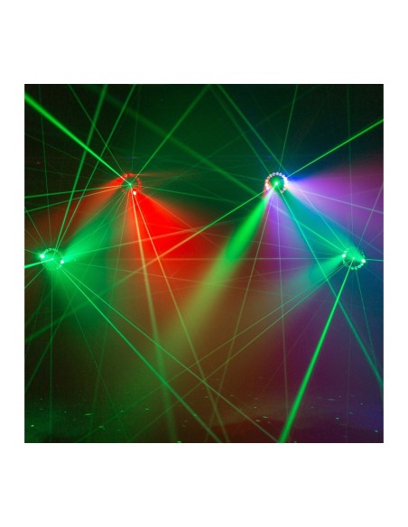BOOMTONE DJ CYCLONE LZR – Jeu de lumières LED avec Laser vert multipoints et effet – photo complémentaire 1