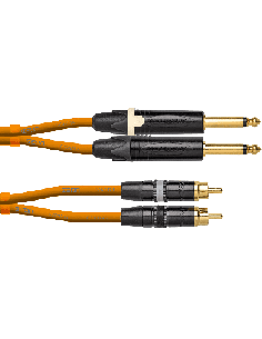 CORDIAL DJ-JKRCA1.5O – Câble 2 jacks mâle mono/2 rca mâle 1.50M orange fluo