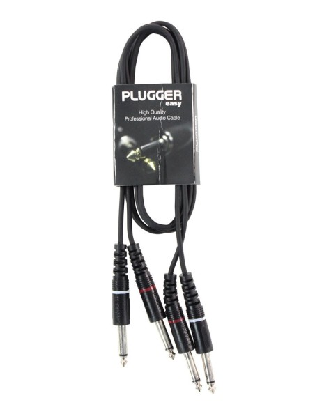 PLUGGER – Câble Bretelle Jack Mâle Mono 6.35mm - Jack Mâle Mono 6.35mm longueur 3m – photo complémentaire 1