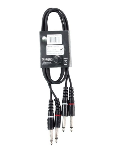 PLUGGER – Câble Bretelle Jack Mâle Mono 6.35mm - Jack Mâle Mono 6.35mm longueur 3m – photo complémentaire 2