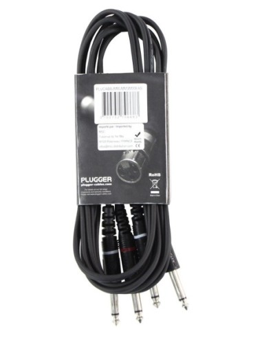 PLUGGER – Câble Bretelle Jack Mâle Mono 6.35mm - Jack Mâle Mono 6.35mm longueur 3m – photo complémentaire 4