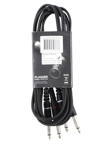 PLUGGER – Câble Bretelle Jack Mâle Mono 6.35mm - Jack Mâle Mono 6.35mm longueur 3m – photo complémentaire 4