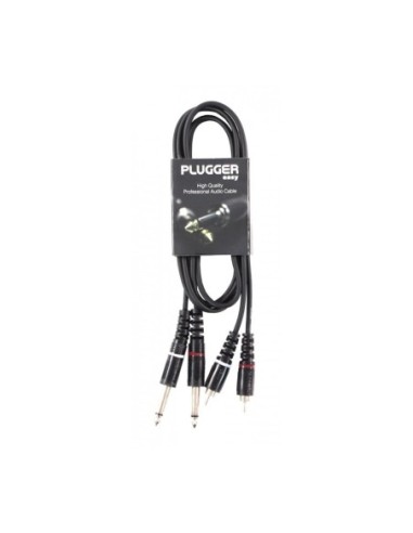 PLUGGER – Câble Bretelle RCA Mâle - Jack Mâle Mono 6.35mm 0.6m – photo complémentaire 1