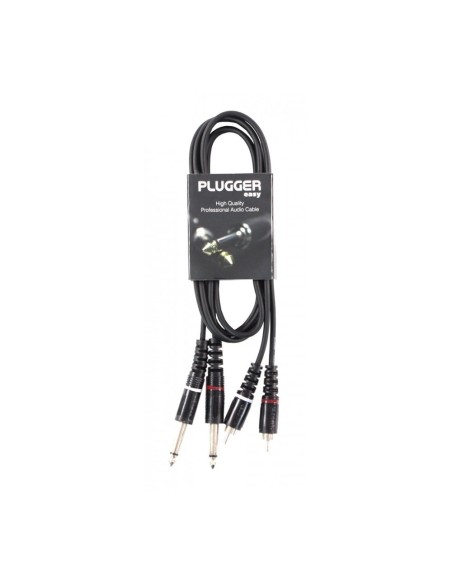 PLUGGER – Câble Bretelle RCA Mâle - Jack Mâle Mono 6.35mm 0.6m – photo complémentaire 1