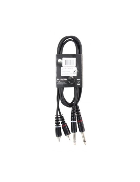 PLUGGER – Câble Bretelle RCA Mâle - Jack Mâle Mono 6.35mm 0.6m – photo complémentaire 2