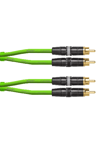 CORDIAL DJ-RCA3G. CÂBLE RCA – rca 3M vert.