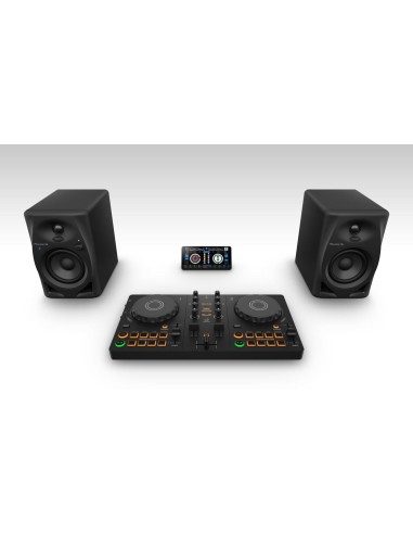 AlphaTheta DDJ-FLX2 – Configuration DJ avec smartphone et enceintes