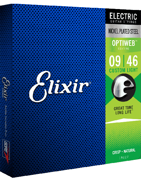 ELIXIR CEL 19027 JEUX – Custom Light 09-11-16-26-36-46 avec revêtement Cordes pour guitare électrique