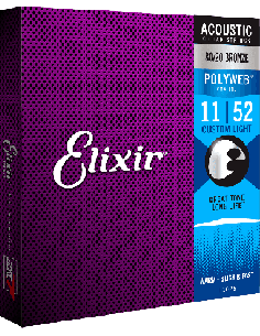 ELIXIR CEL 11025 JEUX – Custom Light polyweb 11-15-22-32-42-52 - Cordes pour guitare acoustique