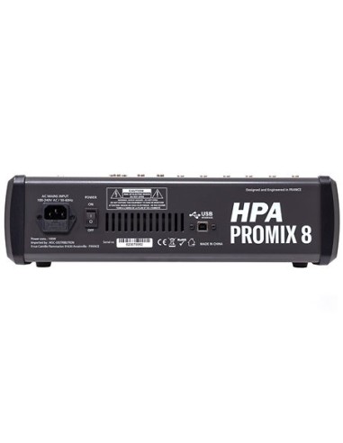 HPA Promix 8 – Vue arrière avec alimentation