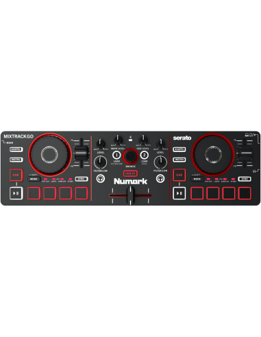 Numark Mixtrack Go – Contrôleur DJ portable 2 voies – vue du dessus