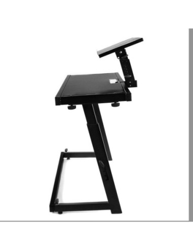BoomTone DJ DJ Station – Meuble DJ mobile avec support ordinateur – vue de trois quarts
