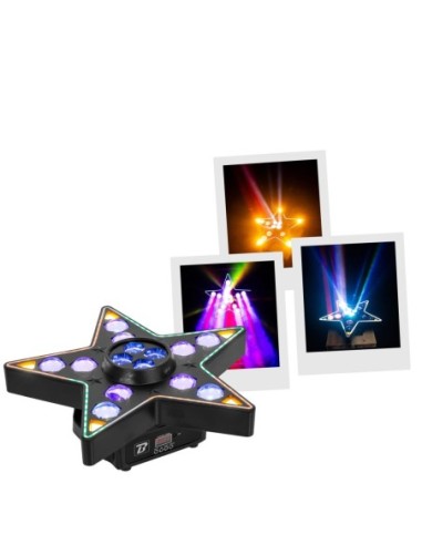 BOOMTONE DJ STAR BEAM – Jeu de lumière LED 3-en-1 Beam / B-Eye / Stroboscope