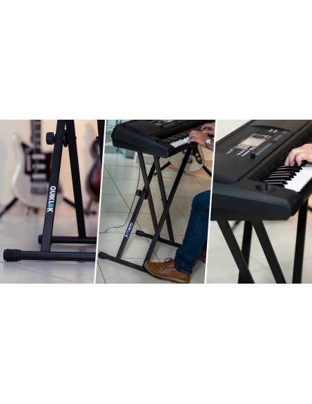 QUIKLOK T20BK – Stand clavier en X double renfort – vue principale