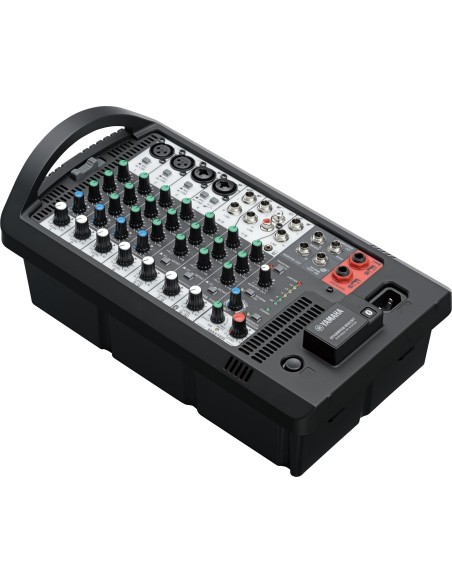 Yamaha STAGEPAS 600BT – vue de trois-quarts du mixeur et de ses commandes